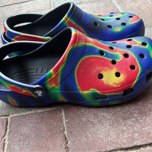 Crocs, adult unisex size 13 women/ 11 men, color Solar Rainbow